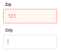 An error is indicated by a field color change.